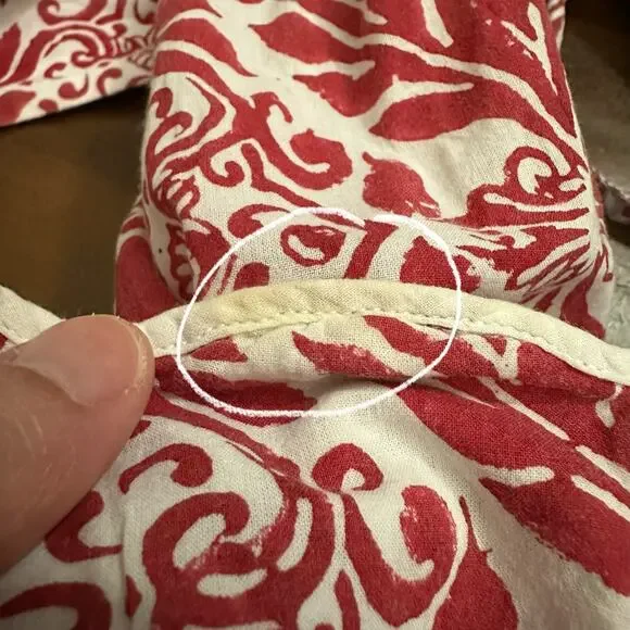 HEIDI CAREY Filigree Kimono Robe Red White Floral Long Sleeve Lounge - Picture 6 of 13